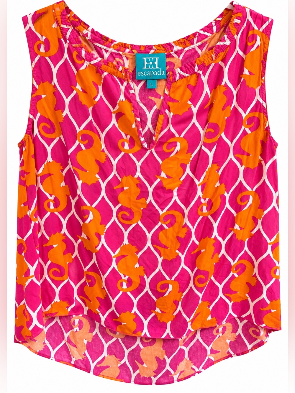 Escapada Seahorse Print Blouse Size Large